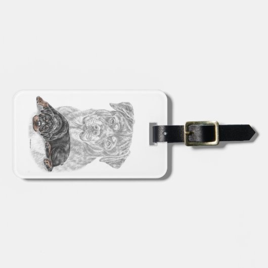 ロットワイラードッグアート ラゲッジタグ (正面横)