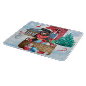 ロットワイラードッグインスノークリスマスドッグ カッティングボード (角)