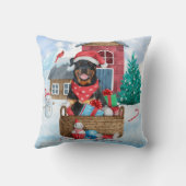 ロットワイラードッグインスノークリスマスドッグ クッション (裏面)