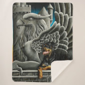 ロットワイラードッグガルゴイルファンタジー シェルパブランケット (正面)