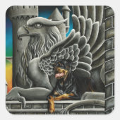 ロットワイラードッグガルゴイルファンタジー スクエアシール (正面)