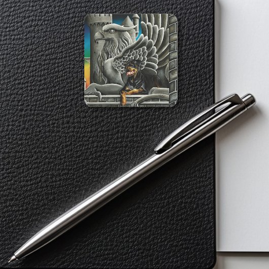 ロットワイラードッグガルゴイルファンタジー スクエアシール