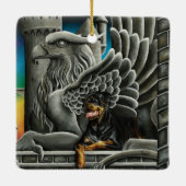 ロットワイラードッグガルゴイルファンタジー セラミックオーナメント (裏面)