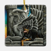 ロットワイラードッグガルゴイルファンタジー セラミックオーナメント (正面)