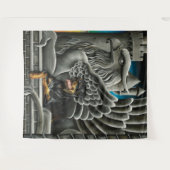 ロットワイラードッグガルゴイルファンタジー タペストリー (正面(横))