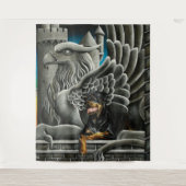 ロットワイラードッグガルゴイルファンタジー タペストリー (正面)