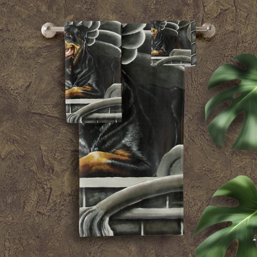 ロットワイラードッグガルゴイルファンタジー バスタオルセット