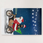 ロットワイラードッグクリスマスサンタクロース ジグソーパズル (横)