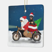ロットワイラードッグクリスマスサンタクロース セラミックオーナメント (左)