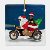 ロットワイラードッグクリスマスサンタクロース セラミックオーナメント (裏面)