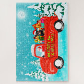 ロットワイラードッグクリスマスサンタデリバリートラック ジグソーパズル (縦)