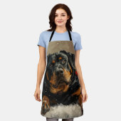 ロットワイラードッグクリスマスフェスティバル エプロン (着用した状態)