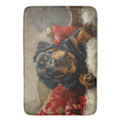 ロットワイラードッグクリスマスフェスティバル バスマット (正面縦)