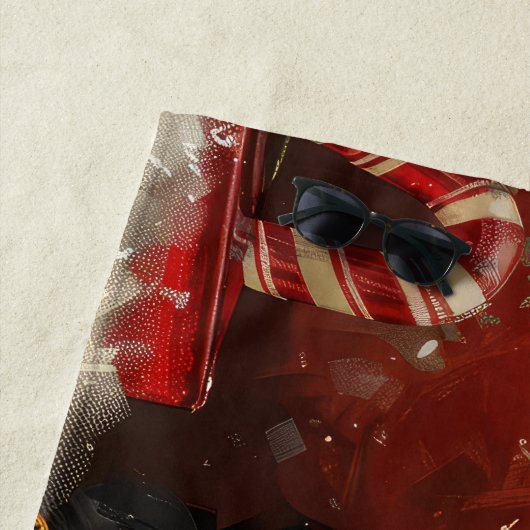 ロットワイラードッグクリスマスフェスティバル ビーチタオル (インサイチュ)