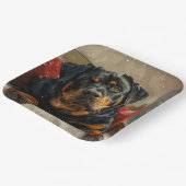 ロットワイラードッグクリスマスフェスティバル ペーパープレート (傾斜あり)