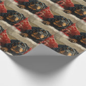 ロットワイラードッグクリスマスフェスティバル ラッピングペーパー (角)