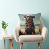 ロットワイラードッグクリスマスヴィンテージビーチ クッション (椅子)