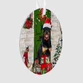 ロットワイラードッグクリスマス オーナメント (正面)