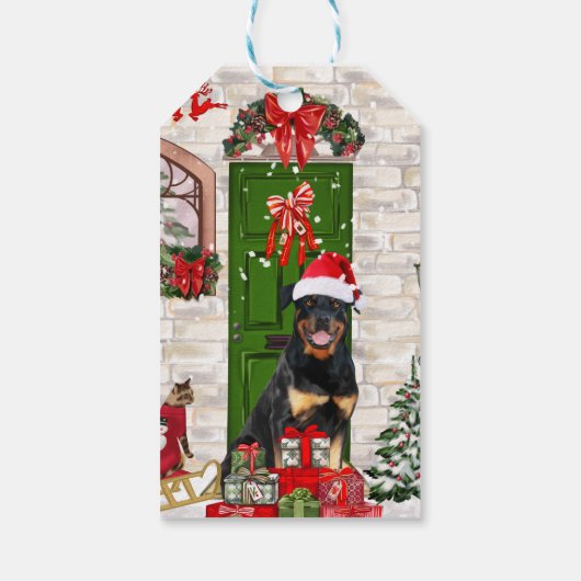 ロットワイラードッグクリスマス ギフトタグ (裏面)