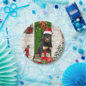 ロットワイラードッグクリスマス ペーパープレート (パーティー)