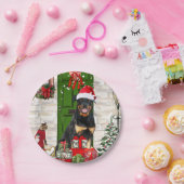 ロットワイラードッグクリスマス ペーパープレート (パーティー)