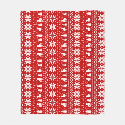 ロットワイラードッグシルエットかわいいクリスマスホリデー フリースブランケット (正面)