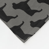 ロットワイラードッグシルエットのパターン灰色と黒 フリースブランケット (角)