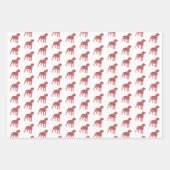 ロットワイラードッグシルエットレッドウメリーーフマス ラッピングペーパーシート (正面3)