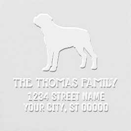 ロットワイラードッグシルエット名アドレスモノグラム