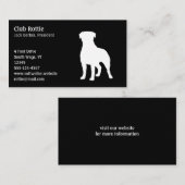 ロットワイラードッグシルエット |白黒 |犬 名刺 (正面/裏面)