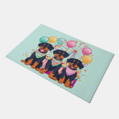 ロットワイラードッグズアットアザカーニバル ドアマット (アングル)