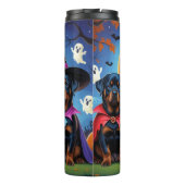 ロットワイラードッグズパンプキンハロウィンおもしろい タンブラー (裏面)