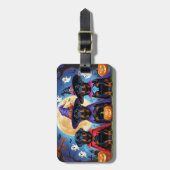 ロットワイラードッグズパンプキンハロウィンおもしろい ラゲッジタグ (正面縦)