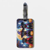 ロットワイラードッグズパンプキンハロウィンおもしろい ラゲッジタグ (裏面縦)