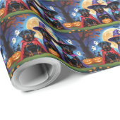 ロットワイラードッグズパンプキンハロウィンおもしろい ラッピングペーパー (ロールコーナー)