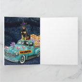 ロットワイラードッグハロウィントラック怖い夜 カード (内部)