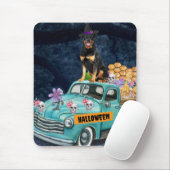 ロットワイラードッグハロウィントラック怖い夜 マウスパッド (マウス)