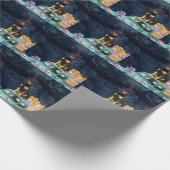 ロットワイラードッグハロウィントラック怖い夜 ラッピングペーパー (角)