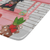 ロットワイラードッグバレンタインデーキスをするス カッティングボード (角)