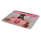 ロットワイラードッグバレンタインデーキスをするス カッティングボード (角)