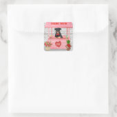 ロットワイラードッグバレンタインデーキスをするス スクエアシール (バッグ)