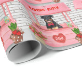 ロットワイラードッグバレンタインデーキスをするス ラッピングペーパー (ロールコーナー)