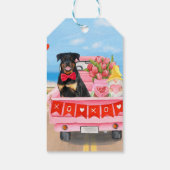 ロットワイラードッグバレンタインデートラックハート ギフトタグ (裏面)