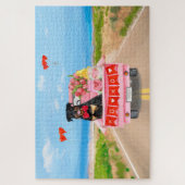 ロットワイラードッグバレンタインデートラックハート ジグソーパズル (縦)