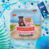 ロットワイラードッグバレンタインデートラックハート ペーパープレート (パーティー)