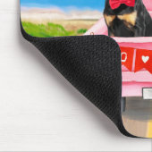 ロットワイラードッグバレンタインデートラックハート マウスパッド (コーナー)