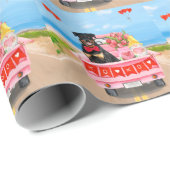 ロットワイラードッグバレンタインデートラックハート ラッピングペーパー (ロールコーナー)