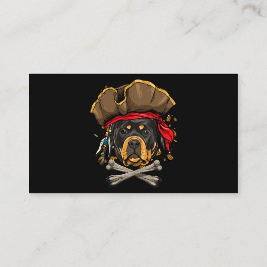 ロットワイラードッグパイレーツジョリーロジャーフラッグクロスボーンズ 名刺 (裏面)