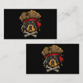 ロットワイラードッグパイレーツジョリーロジャーフラッグクロスボーンズ 名刺 (正面/裏面)