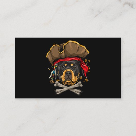 ロットワイラードッグパイレーツジョリーロジャーフラッグクロスボーンズ 名刺 (正面)